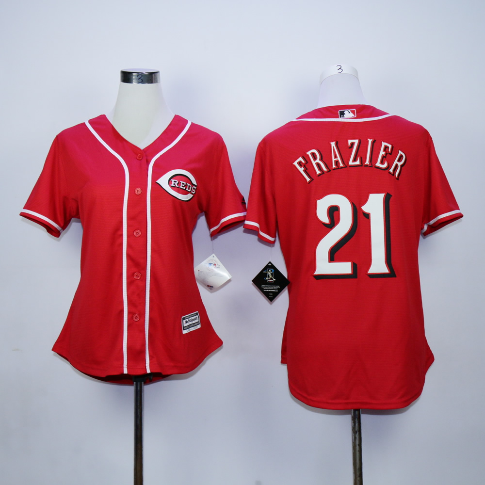 Men MLB Cincinnati Reds #21 Frazier red jerseys->cincinnati reds->MLB Jersey